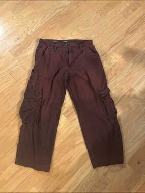 wild fable Wide-Leg Cargo Pants in Burgundy
